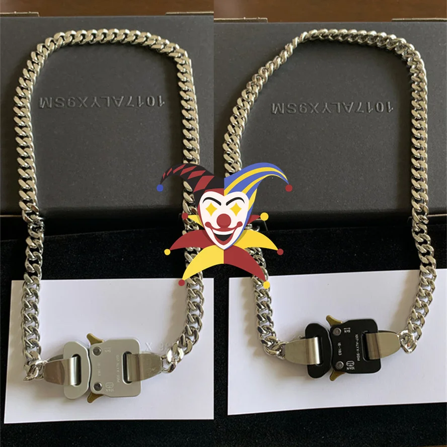 Ожерелье из нержавеющей стали с черной пряжкой для мужчин и женщин, 1017