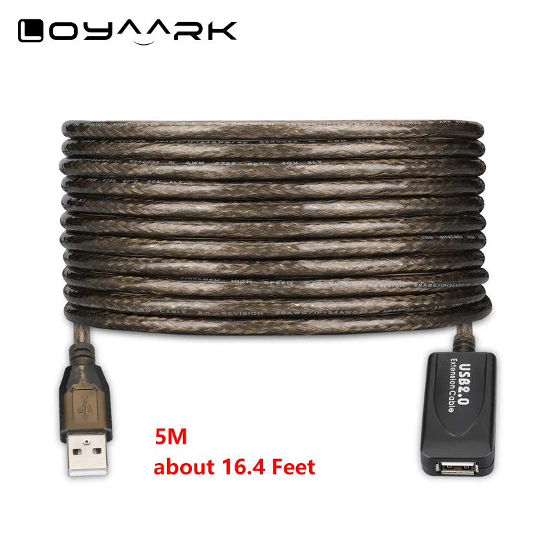 

USB Extension Cable 2.0 Male To Female With Extension Chipsets Signal Booster Active Extension Repeater Cord on Keyboard Scanner