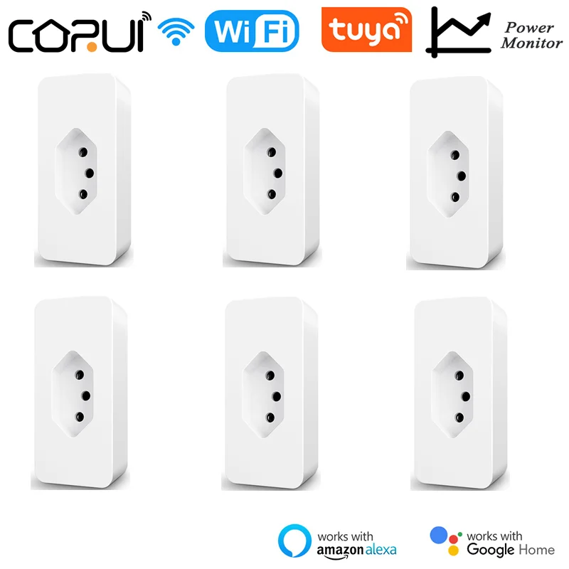 

Smart Wifi Plug 16A BR Socket With Power Monitor Function Smart Life Water Heater Remote Control Works With Alexa Google Home