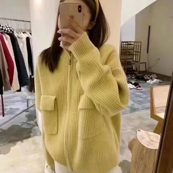 

Women Cardigan New Style Ladies Cotton Long Sleeve Button 2022 Spring Autumn Short Knitted Casual Fitted Lady Knitwear A42