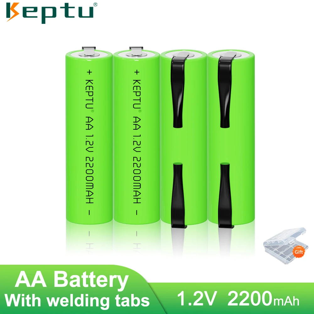 

KEPTU 1.2V 2200mah AA Rechargeable Battery With Welding Tabs AA For Philips Electric Shaver Razor Toothbrush