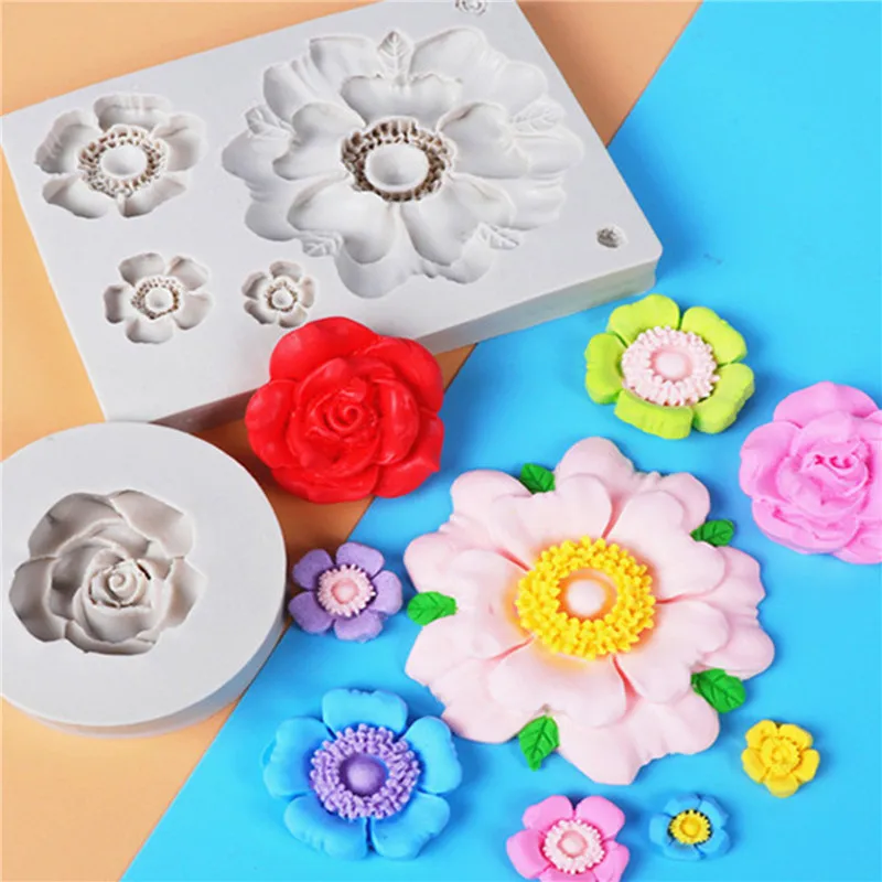 

Flower Chocolate Silicone Mold Cake Lace Decoration Tool Clay DIY mold Cake Pastry Fondant Moulds Pretty Flower Silicone Mold