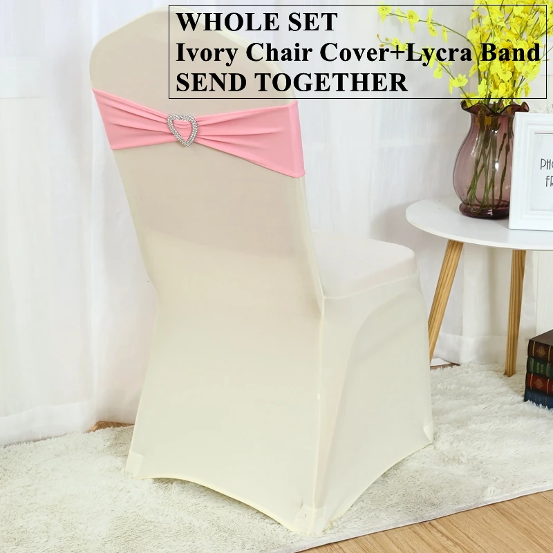 Cover With Heart Buckle Lycra Chair Band Sash Bow For Banque