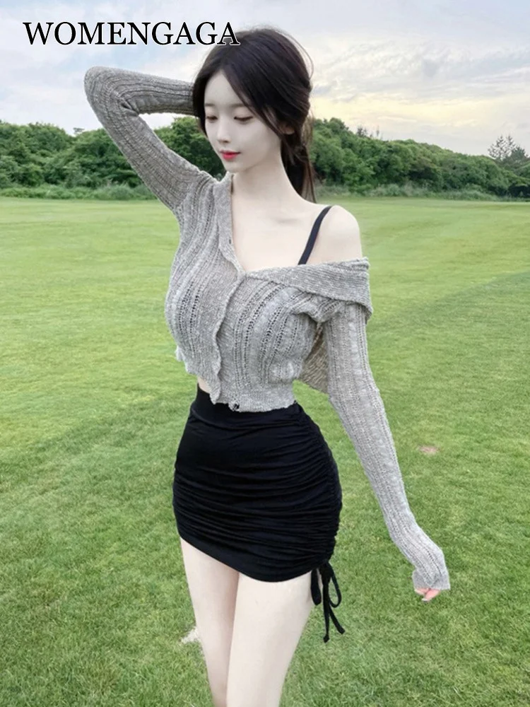 

Korea Slim WOMENGAGA Sexy Drawstring Pleats Shirring Mini Skirts High Waist Slim Hot Sexy Kroean Women Skirt Summer Sweet XXB0