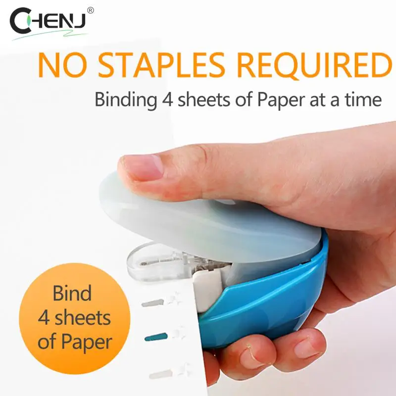 

1pcs Portable Book Paper Stapling Mini Stapleless Stapler School Office Supplies