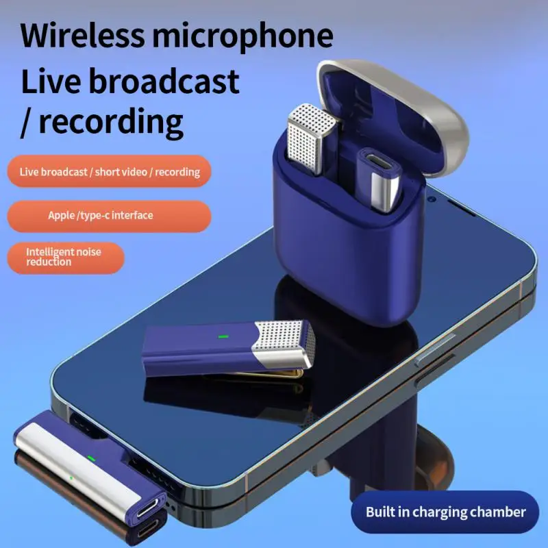 

Portable Microphone Outdoor Wireless Lavalier Intelligent Noise Reduction Recording Short Video Live Interview Mini