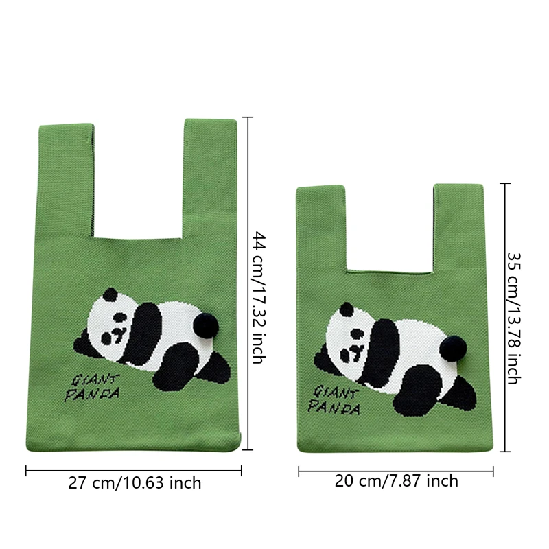 Knit Handbag Women Mini Knot Wrist-Bag Female Casual Color Wide Cute Tote Bag Student Reusable Shopping Bag