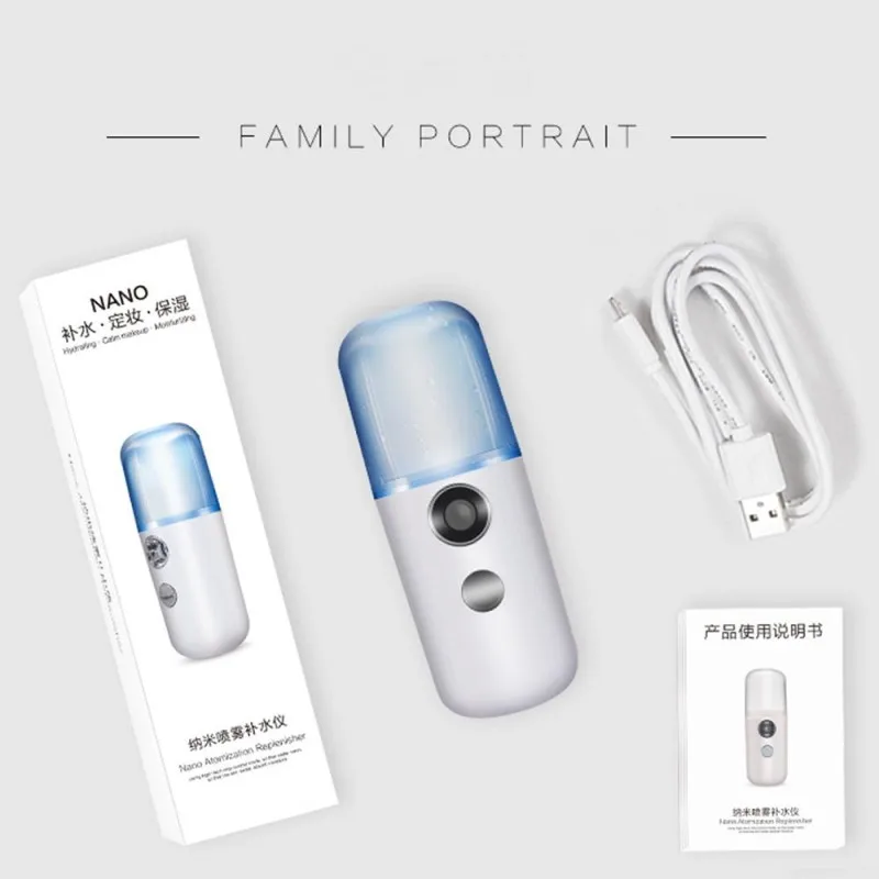 

Face Steamer Cool Mist Maker Fogger Portable Water Replenisher Handheld Mini Humidifier Usb Rechargeable Nano Mist Face Care