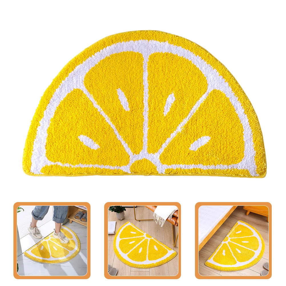 

Door Mat Mats Rug Welcome Indoor Floor Kitchen Half Front Doormat Entrance Round Area Anti Outdoor Rugs Lemon Bedroom Circle