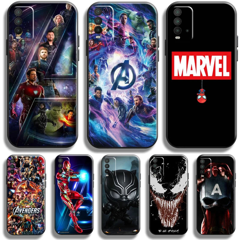 

Marvel Avengers For Xiaomi Redmi 10 9 9T 9A 9C Redmi Note 11 11S 11T 10 10S 9 9S PRO 5G Phone Case Back Silicone Cover