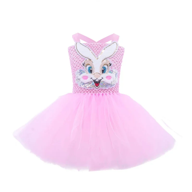 Детское платье-пачка с розовыми блестками для девочек