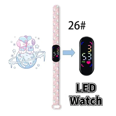 Детские часы Disney светодиодные электронные водонепроницаемые спортивные часы с браслетом детские подарки