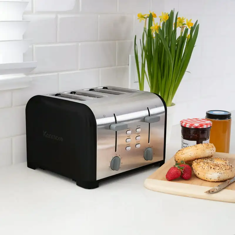 

4-Slice Toaster with Dual Controls in Black