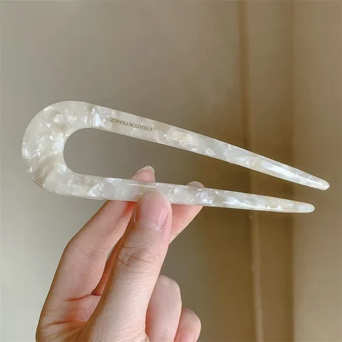 Французские вилки для волос U-образные, ацетатные