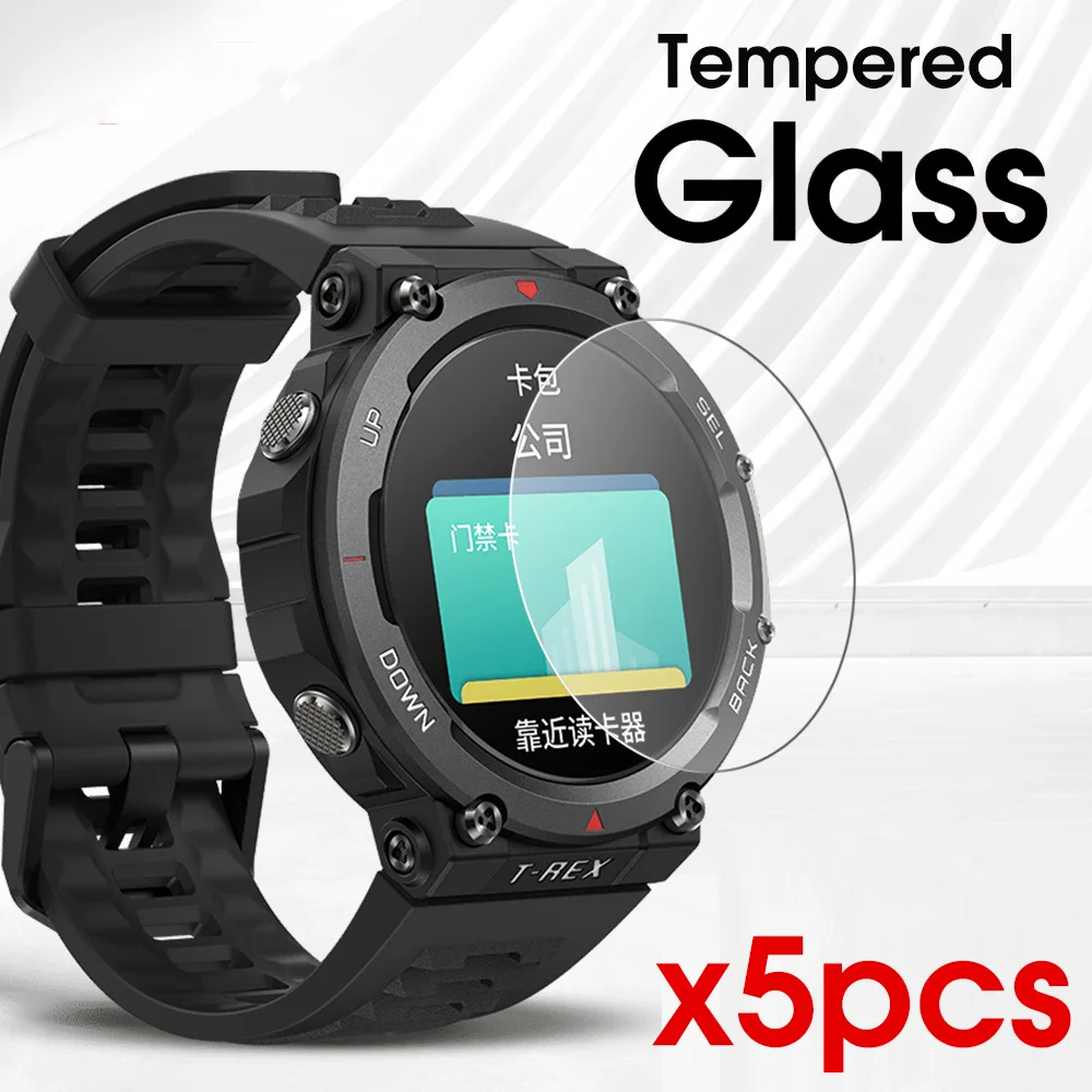 

5pcs Tempered Glass for Huami Amazfit T-Rex2 T-Rex Pro Screen Protector Smart Watch Protection Film for Amazfit Pace Accessories