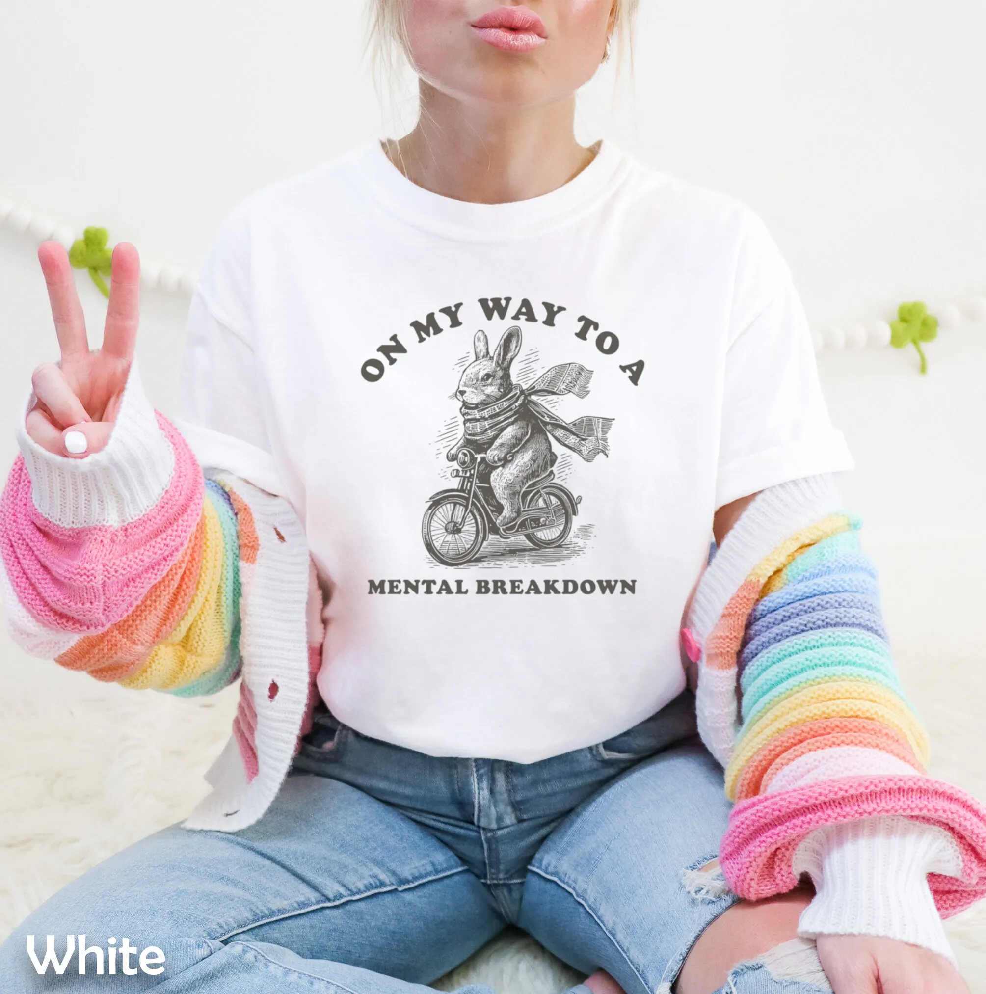 На моем пути к умственному распаду винтажная рубашка с мультяшным мемом