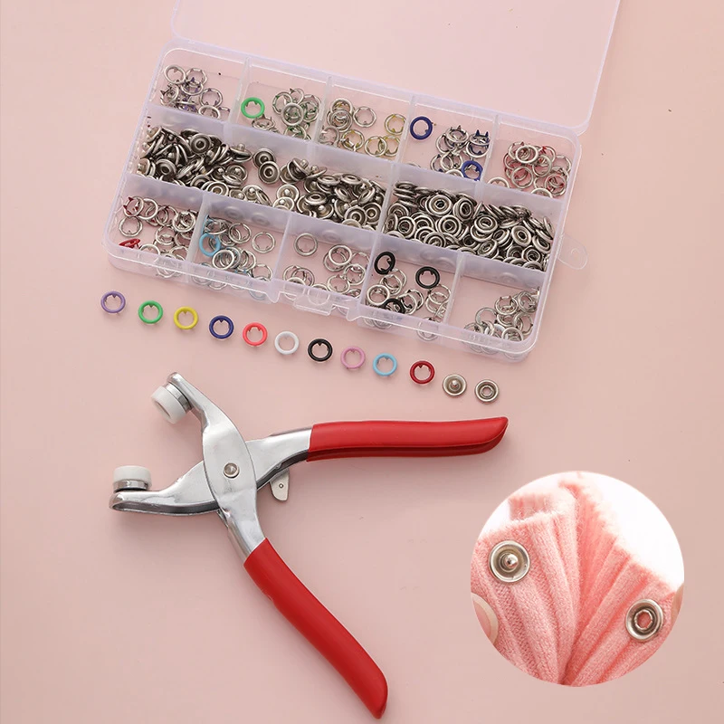 

Набор металлических кнопок, Набор плоскогубцев, набор крепежных кнопок для шитья, кнопки для установки одежды и сумок