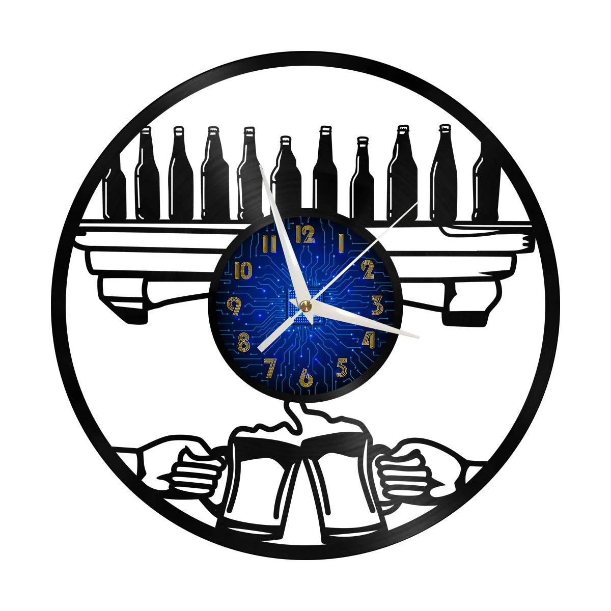 

Drinking at the Bar Vinyl Wall Clock, Vinyl Record Clock Wall Art Silent & Non-ticking