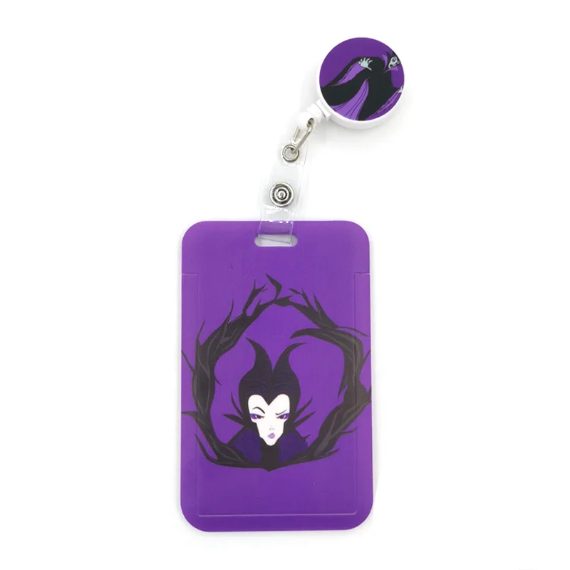 

Maleficent Cute Credit Card Cover Lanyard Bags Retractable Badge Reel Student Nurse Exhibition Enfermera Name Clips Card ID Card