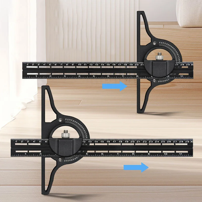 Деревообрабатывающий квадратный измерительный инструмент 0-180 ° Комбинированная