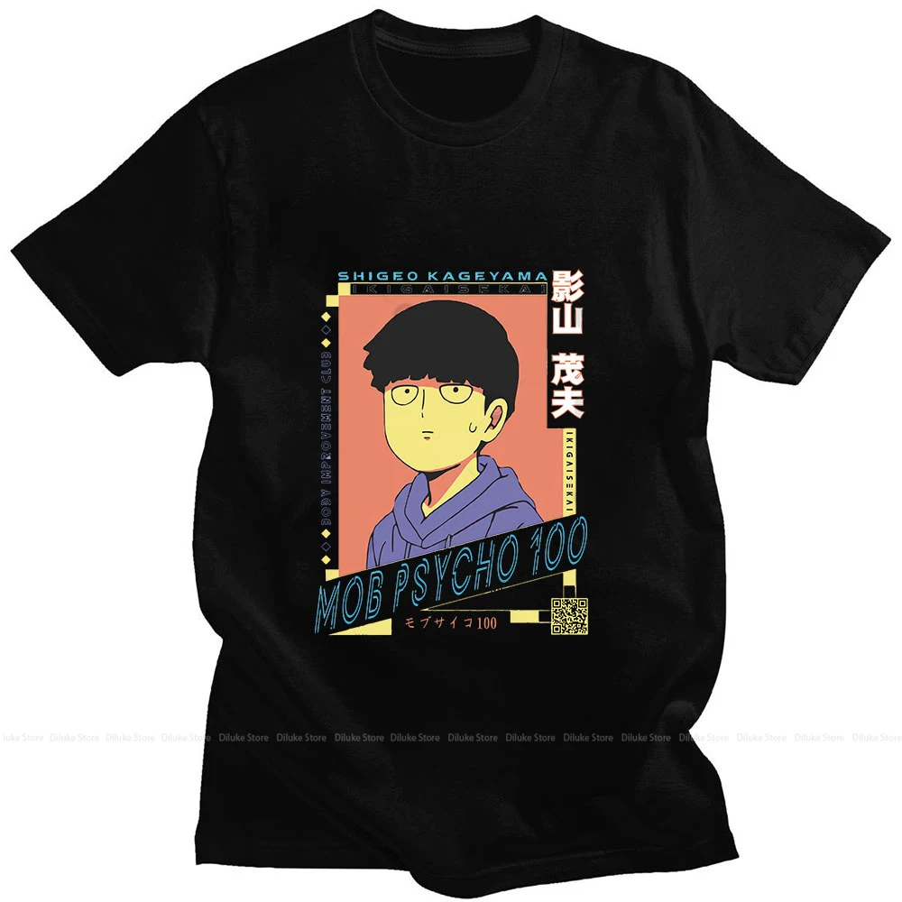 

Mob Psycho 100 Kageyama Shigeo Anime Summer Short-sleeved Loose Man Simple Design T-shirt New Product Hot Sale Comic Print