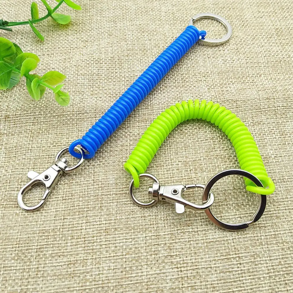 

Lobster Clasp Hook Spring Stretchy Coil Keyring Keychain Swivel Lobster Clasp Clips Key Hooks Anti-lost Phone Spring Keychain