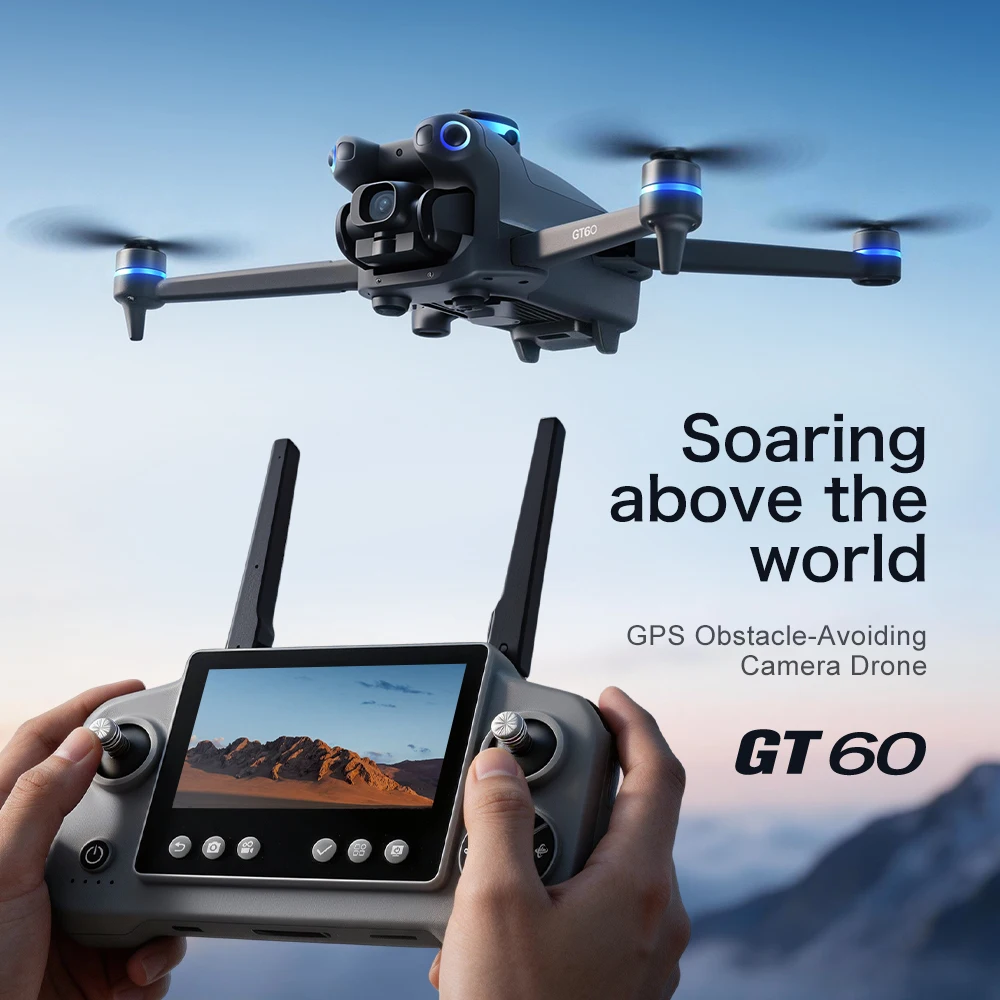 Фото Дрон GT60 с функцией сброса груза, GPS, 4,3-дюймовым экраном, профессиональной HD-камерой 4K, обходом препятствий, бесщеточными двигателями. Игрушка-дрон в подарок. №5