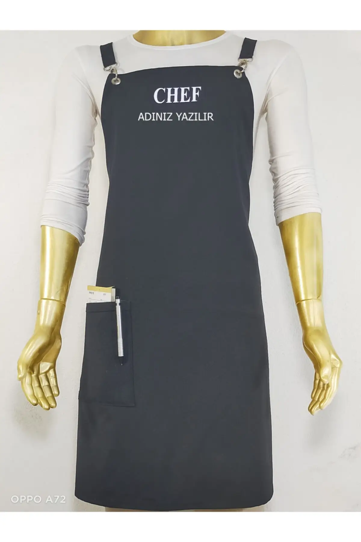 

Кухонный Фартук для повара на заказ/ткань без воды и запаха Профессиональный Мастер Шеф-повар Антрацит 70x80 серый