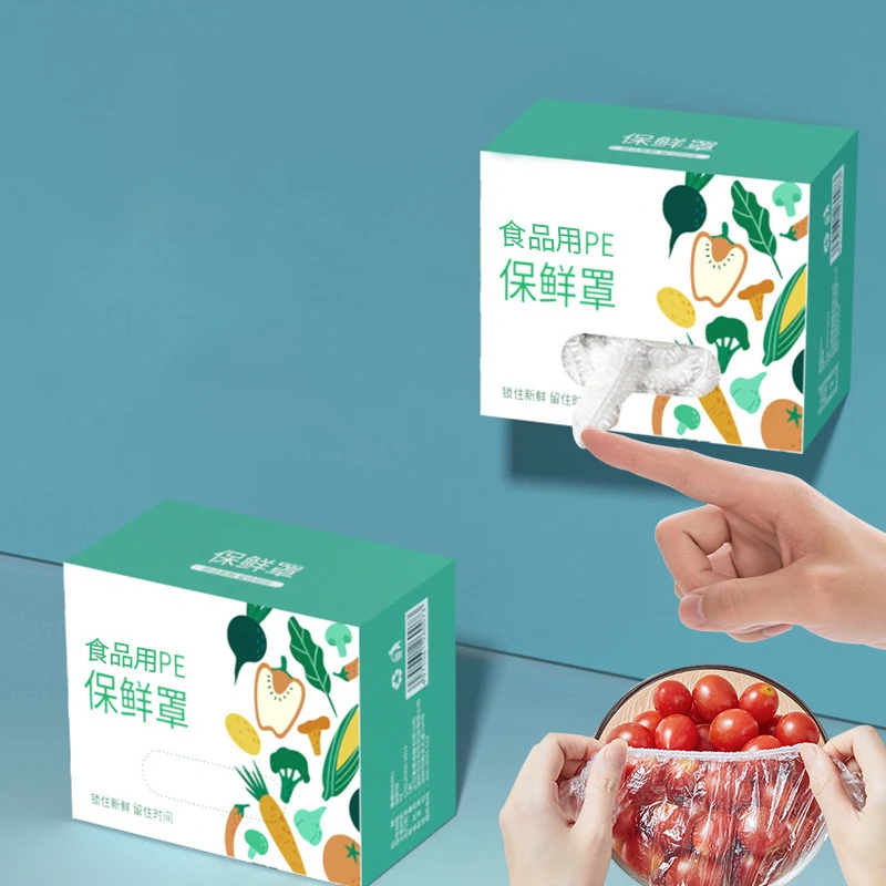 

100 шт. одноразовые крышки для хранения продуктов, многоразовые Эластичные крышки для свежих продуктов, растягивающаяся оберточная чаша, тар...