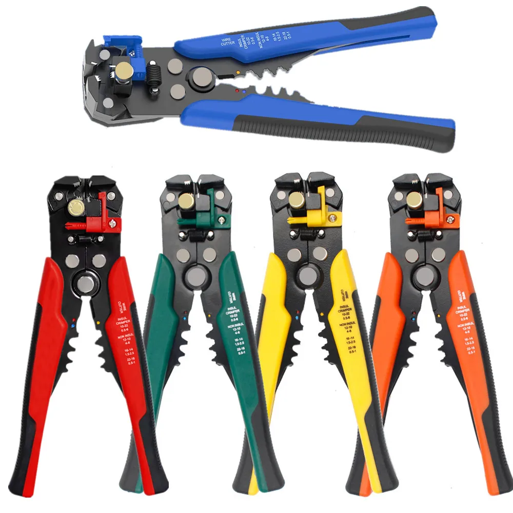 0.2-6.0mm² Crimper Cable Cutter Adjustable Automatic Wire Stripper Multifunctional Stripping Crimping Pliers Terminal Hand Tool