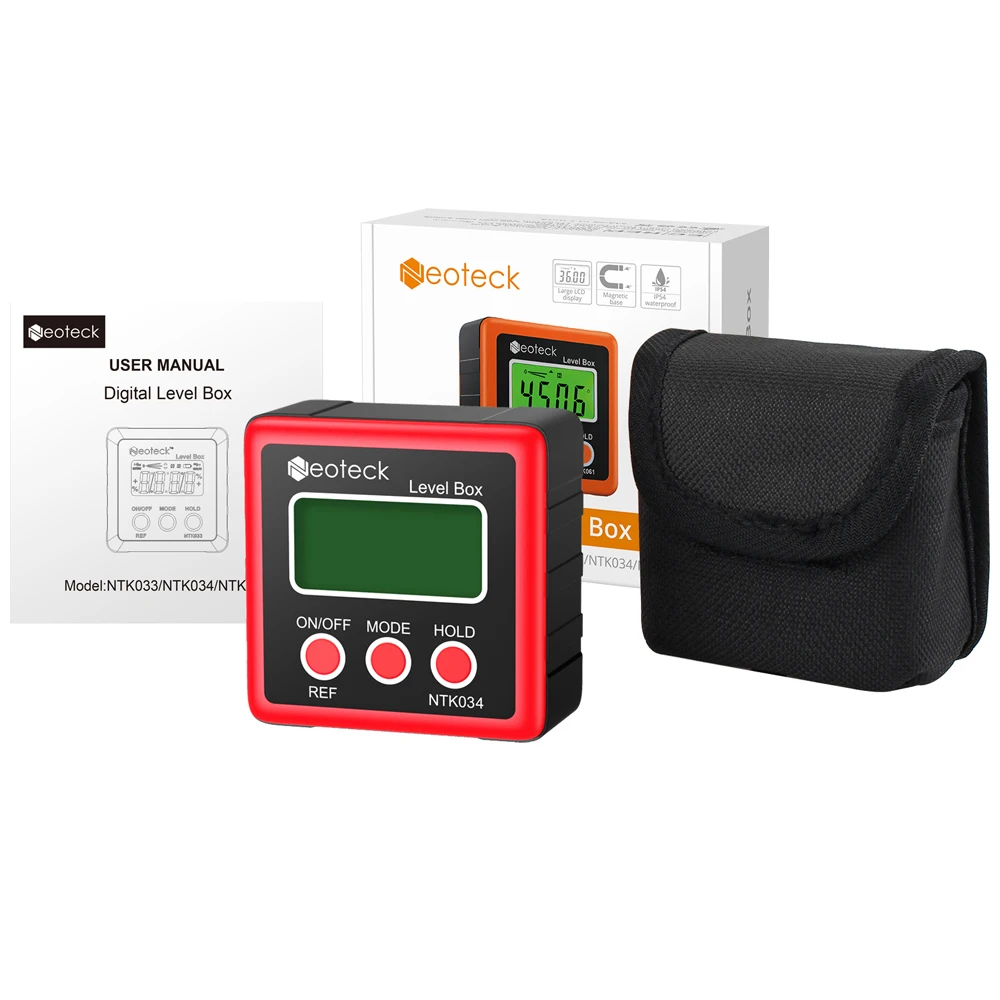 

Цифровой Инклинометр Neoteck, 4 х90 градусов, магнитный спиртовой уровень, угломер, измеритель уровня, транспортир, инструмент для измерения наклона