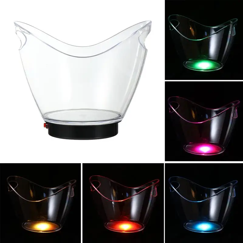 

1pc Creative Luminescence Ingots Shaped Ice Bucket Transparent Ice Storage Barrel