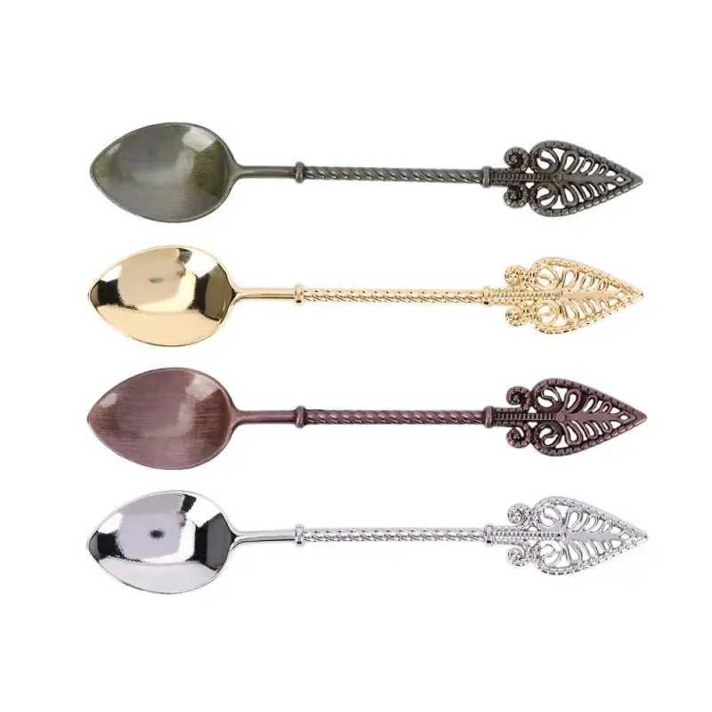 

Byzantine Medieval Retro Shape Coffee Spoon Multi-purpose Mini Dessert Ice Cream Spoon Aluminum Alloy Teaspoon Soup Spoons
