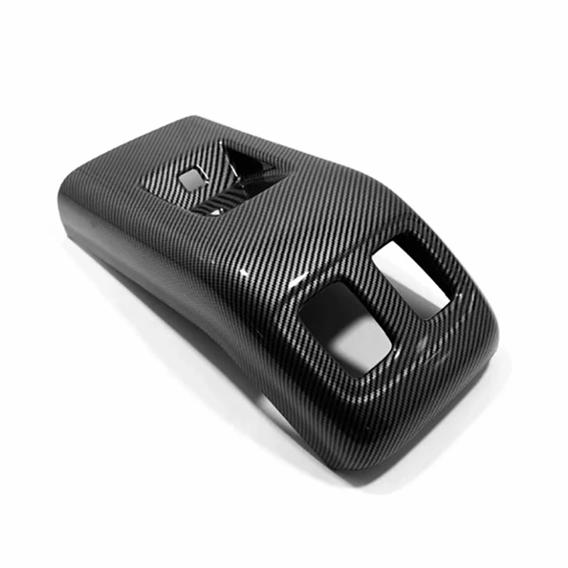 

For Hyundai Tucson 2021 2022 Car Rear Seat Air Condition Outlet Vent Cover Trim Anti Kick Board Accessories,Carbon Fiber