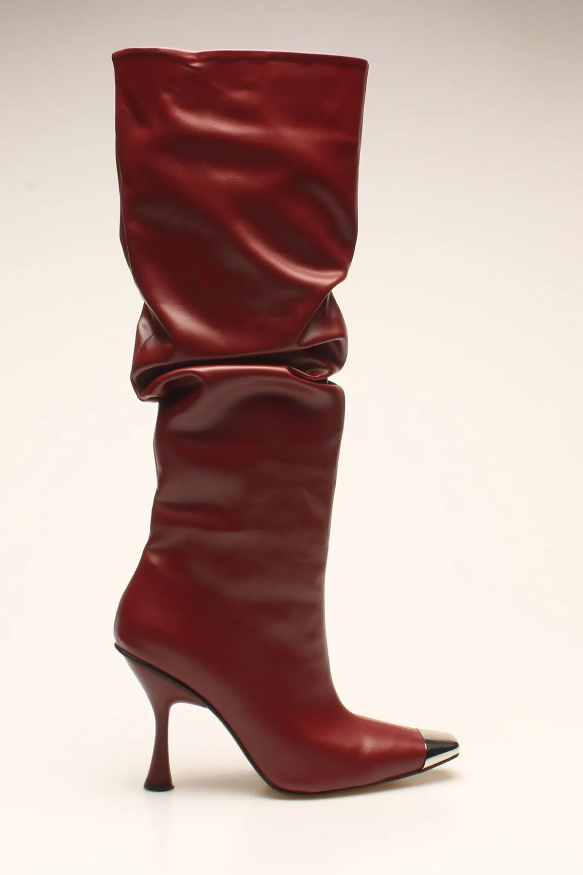 

Fashion Style Claret Red Leather women's Boot Boots & Boots