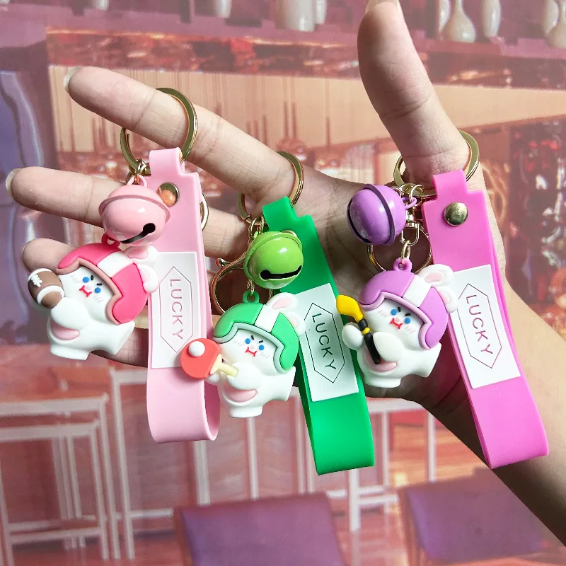 

Мультяшный кролик на шлем, милая подружка, фотокольцо, цепочка для сумки, Маленькая подвеска, аксессуары, брелок для ключей, украшение для пары, оптовая продажа