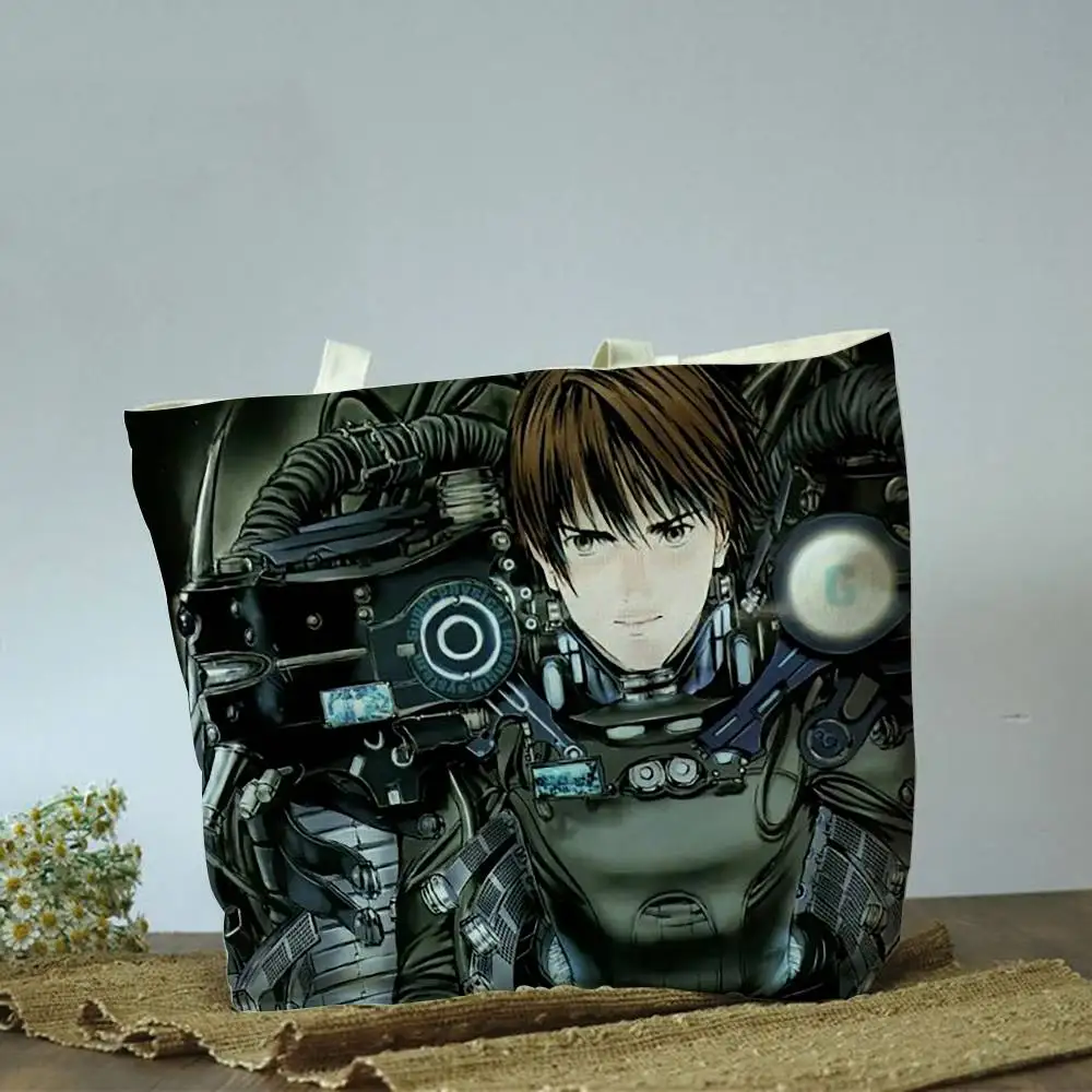 Фото Сумка-шоппер Gantz Kurono из хлопка и полиэстера, однотонная бежевая, для покупок и путешествий №3