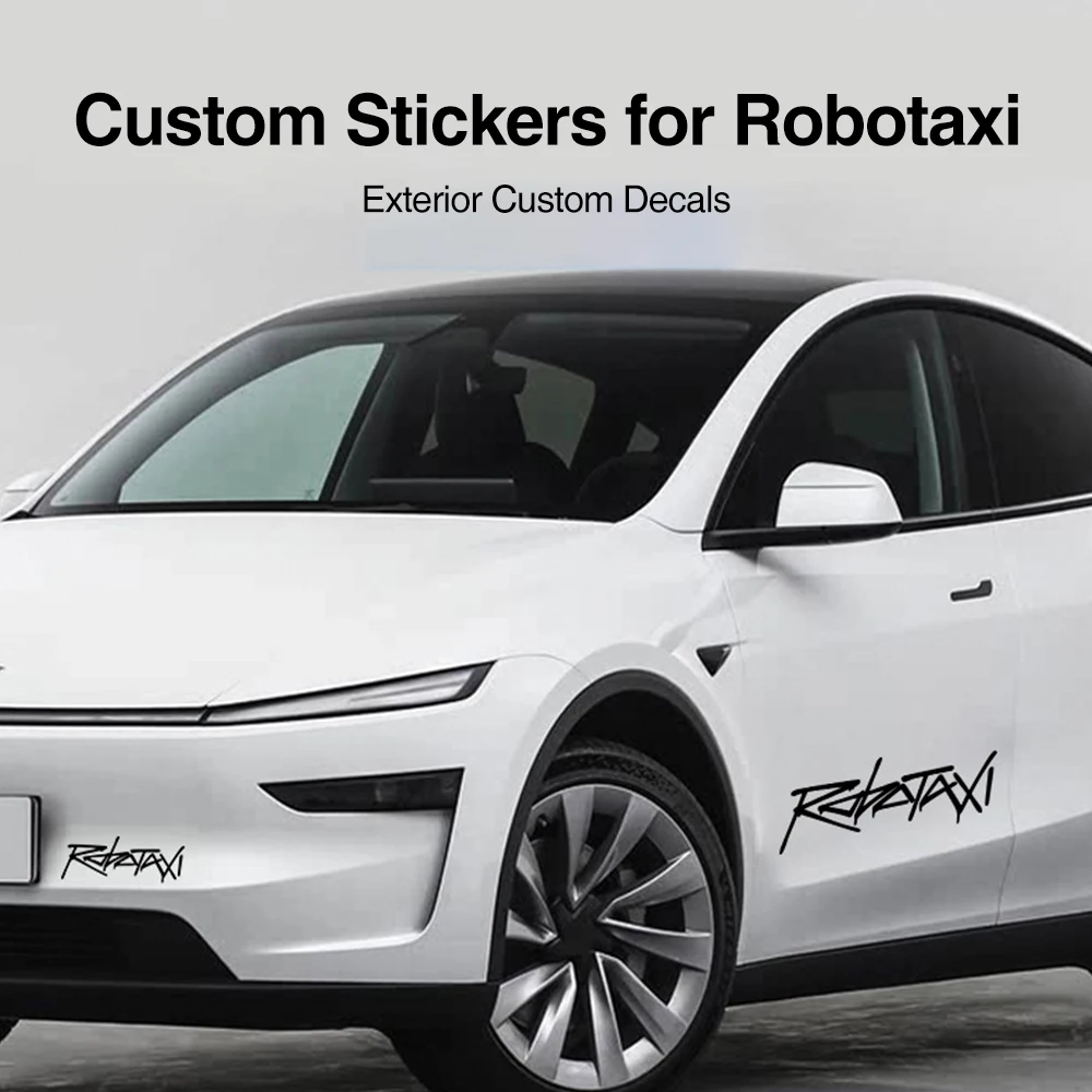 Фото Водонепроницаемая наклейка PET Robotaxi для Tesla Model 3 Y S X 2026 2025, 20x7см/50x18см, на заказ, для кузова, внешние аксессуары №4