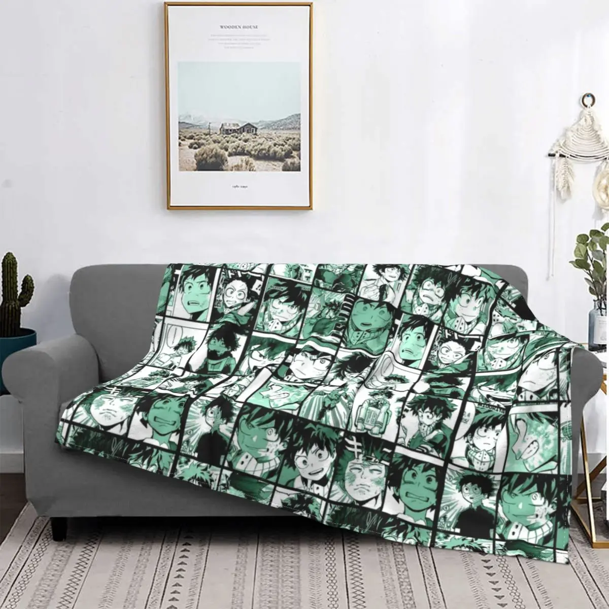 

My Hero Academia Midoriya Izuku Collage Blanket Fleece Winter Portable Throw Blankets for Bedding Office Bedspread