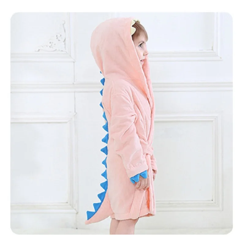 Children's Bathrobe Hooded Dragon Paw Design 100% Cotton Thick Fabric Baby Bath Special New Fashion 1-6 Years Shower Hoodies