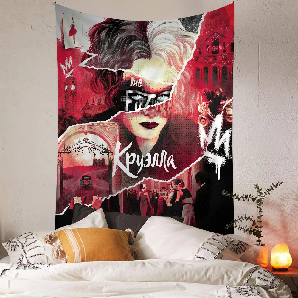 C-Cruella аниме гобелен настенное украшение домашний настенный декор
