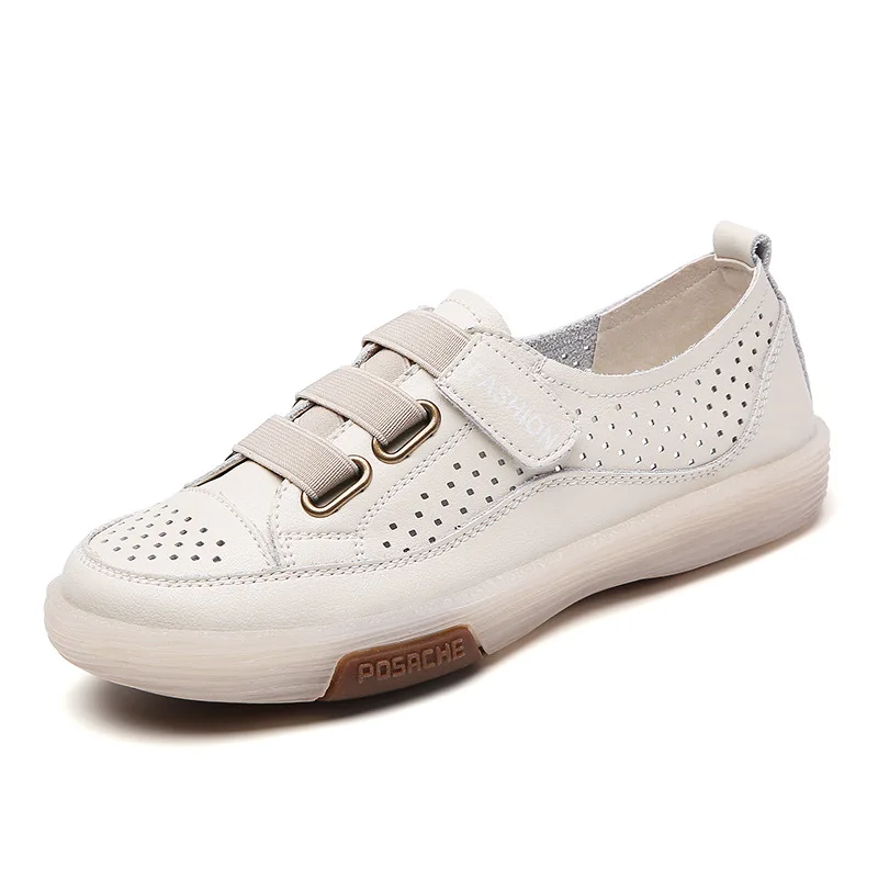 New Spring Autumn Light Women's Flat Shoes 2023 New Comfort Plus Size White Women's Vulcanize Shoes Hollow Casual Women Loafers