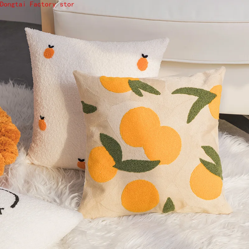 

Pillow ins lamb embroidery waist pillow sitting room sofa cushion waist bed bed bed bed pillow case white decorative pillows