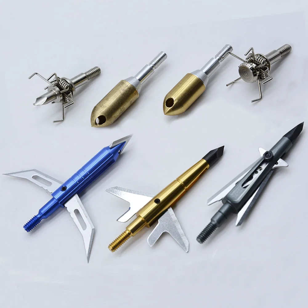 

6pcs 100gn-120gn Broadhead Stainless Steel Arrow Head Arrow Point For Hunting Compound Bow