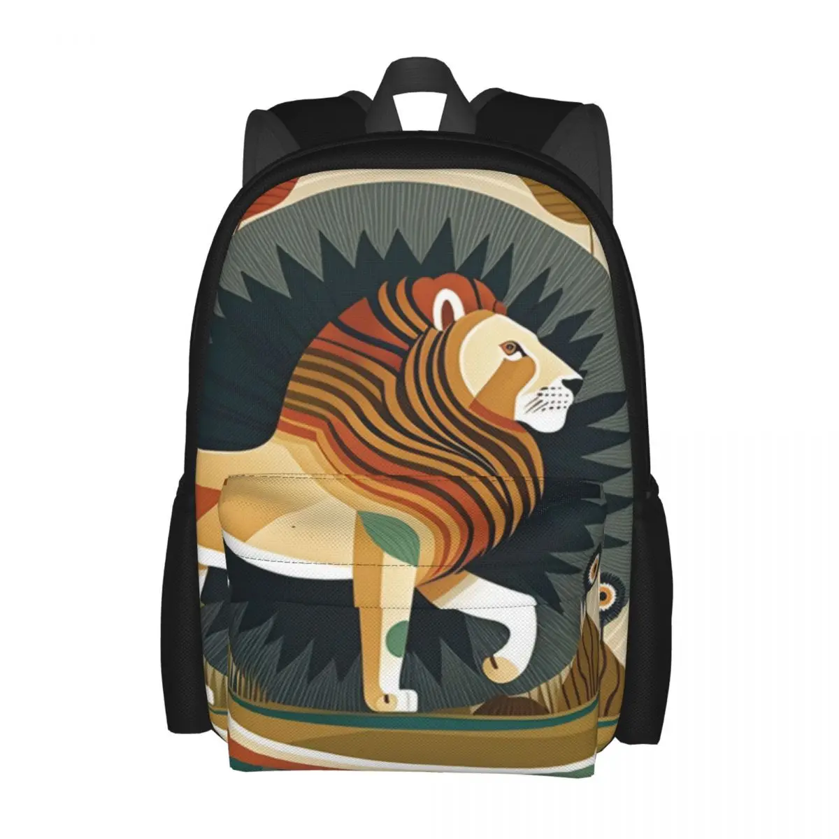 

Lion Backpack Girl Modern Art Style Durable Backpacks Polyester Stylish School Bags Travel Design Rucksack