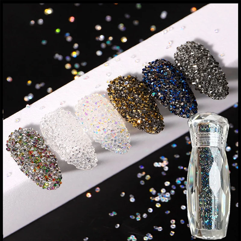 

10g Crystal Caviar Bead Nail Charm Rhinestones 0.6mm Gold/silver/red Shine Diamond Pearl 3D Nails Art Decor Mixed Shape Jewelry