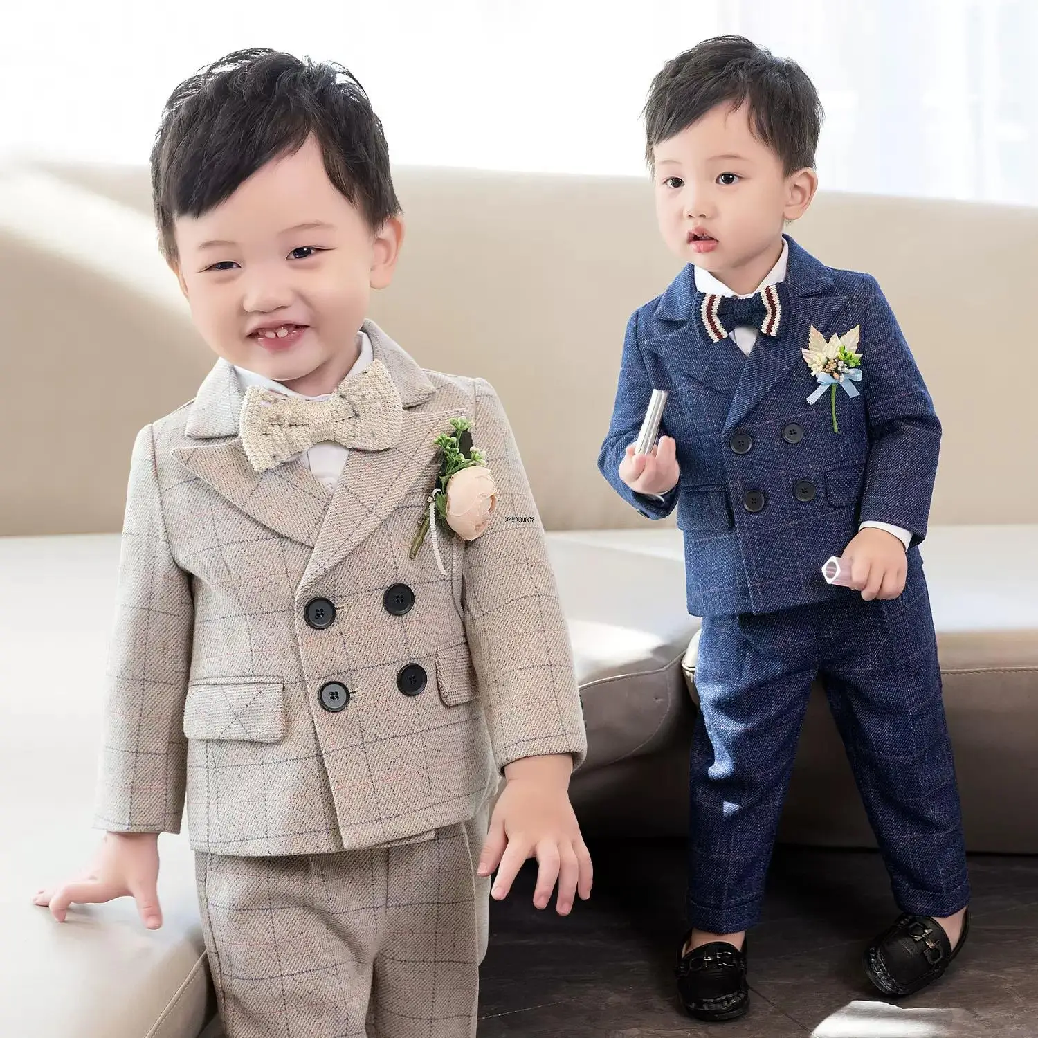 

Newborn Baby Boys 1 Year Birthday Suit Kids Formal Photograph Suit Children Wedding Dress Child Performance Party Dance Costume