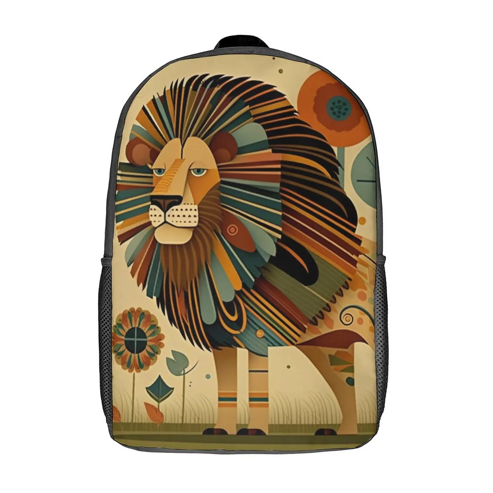 

Lion Backpack Women Modern Art Style Breathable Backpacks Polyester Casual High School Bags Outdoor Design Rucksack