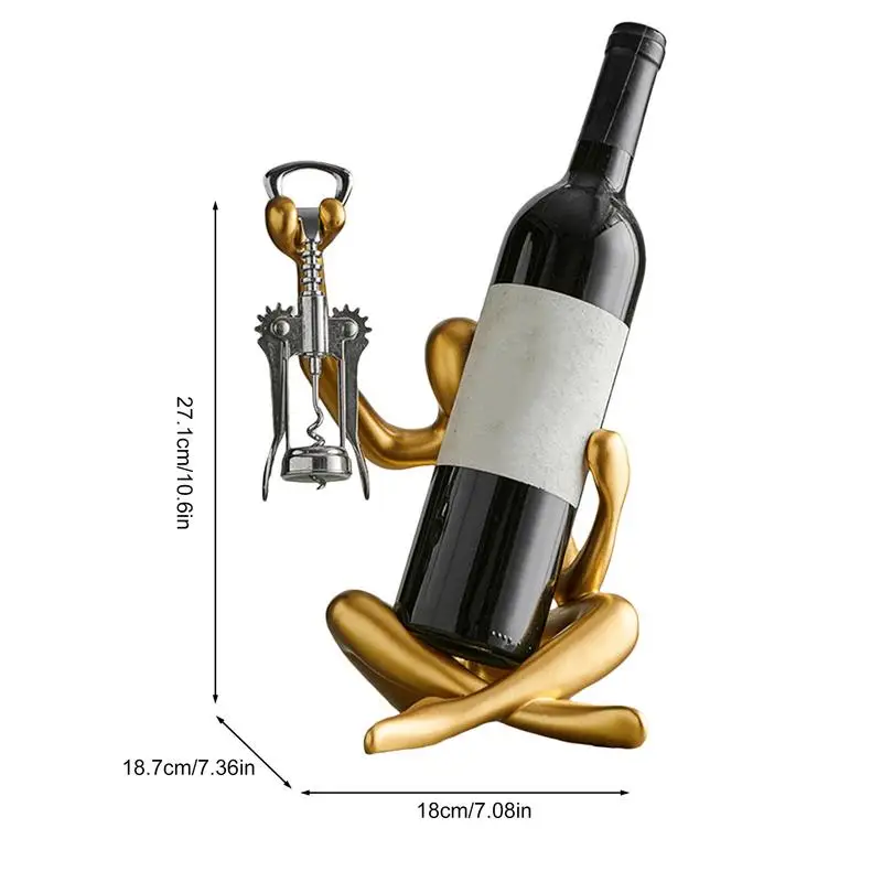 Держатель для бутылки вина Декоративная смола с открывалкой бутылок Вешалка