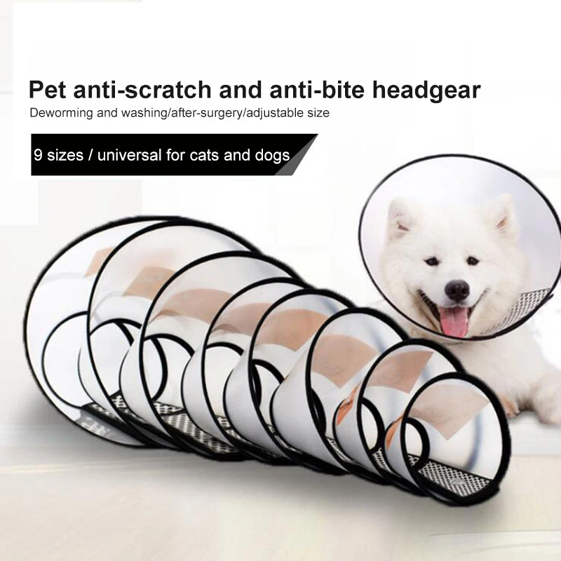 

Pet Anti-bite Collar Cat Wound Healing Cone Neck Protection Cover Elizabethan Circle For Kitten Puppy Dog Post-operative Care